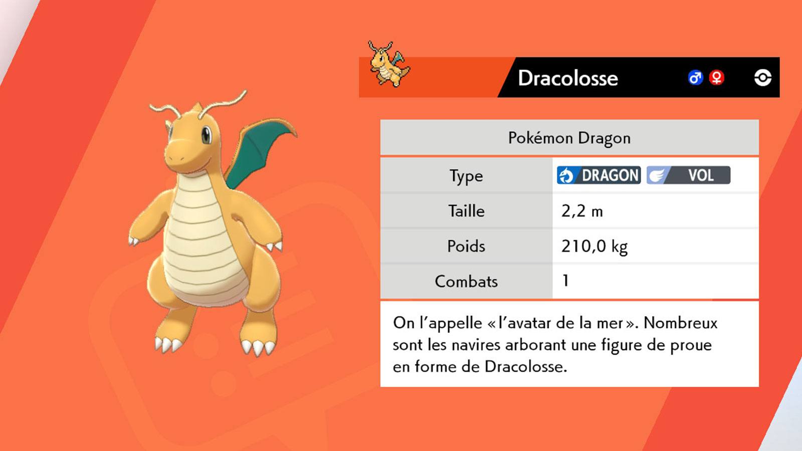 Pokédex Dracolosse Pokémon Bouclier Game Freak