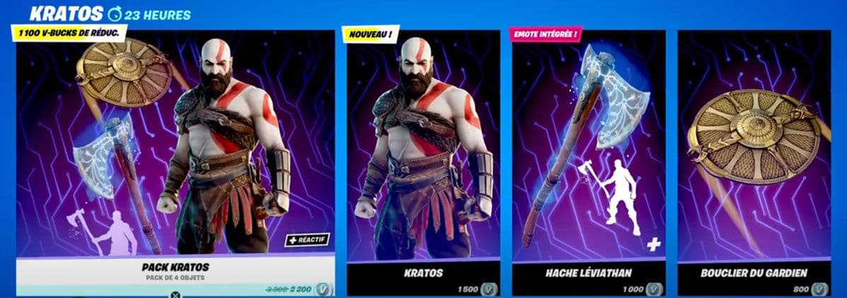Boutique Fortnite du 4 décembre - Kratos