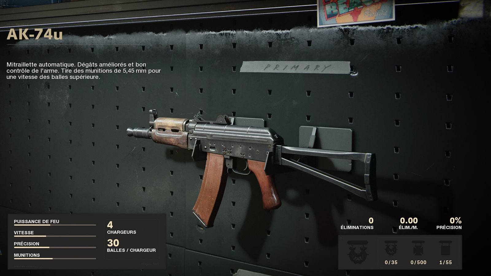 Black Ops Cold War attirail AK-74u