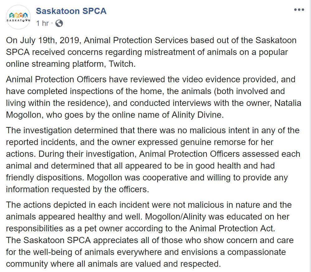 Saskatoon SPCA, Facebook