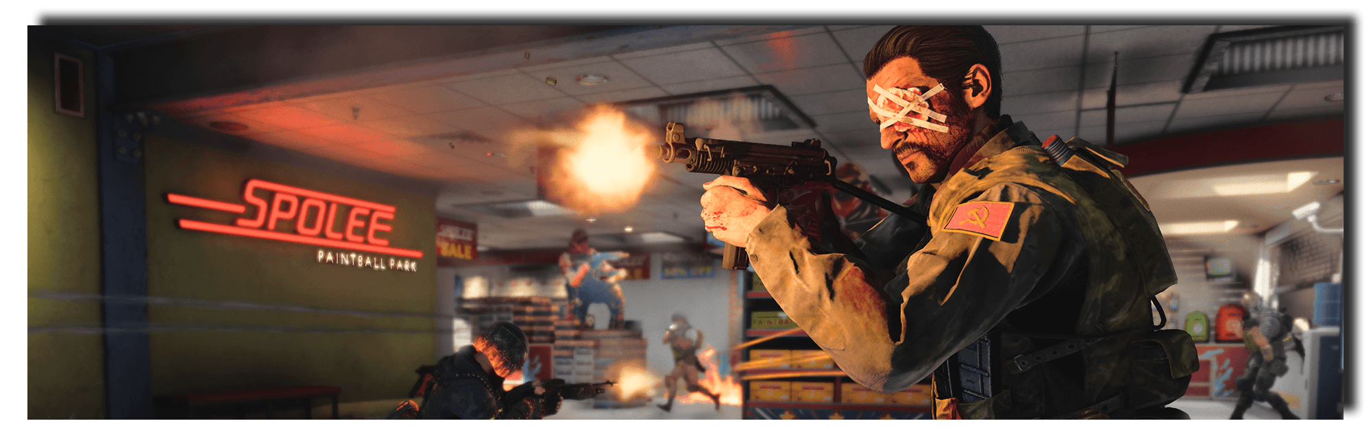 Banner image of the new OTs 9 submachine gun in action.