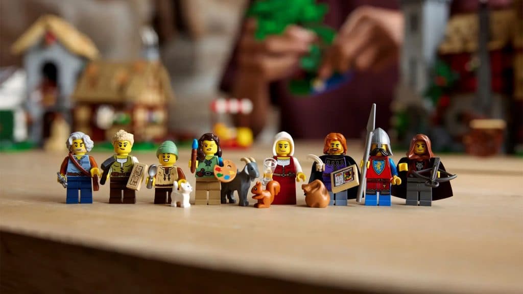 Minifigurines de l'ensemble LEGO Icons La place de la ville médiévale - 10332