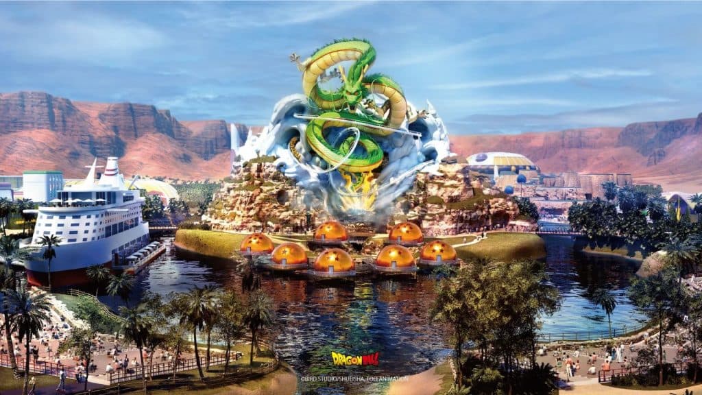concept art de shenron dans le parc d'attractions Dragon Ball