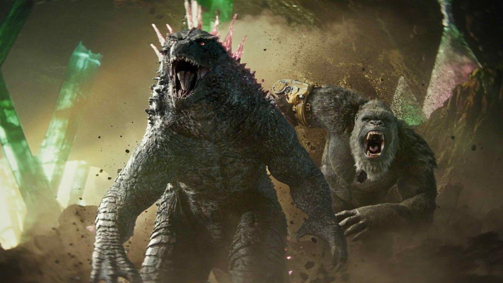 Godzilla et King Kong dans Godzilla x Kong : Le Nouvel Empire