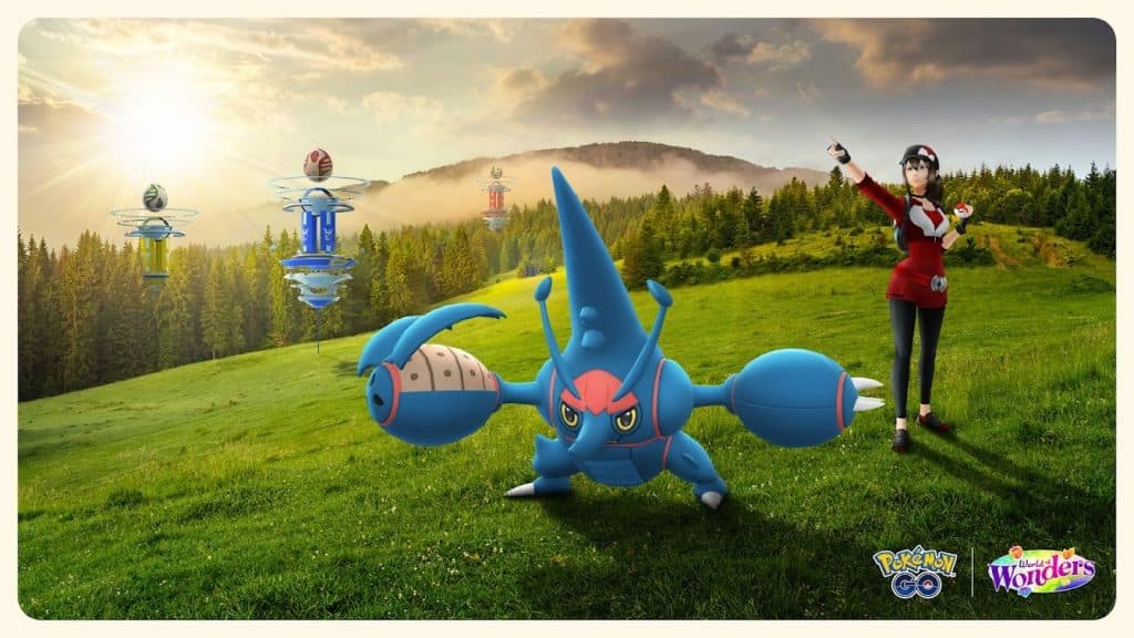Méga-Scarhino avec une dresseuse de Pokémon Go