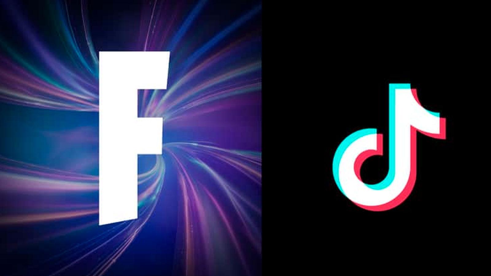 Les logos de Fortnite et TikTok