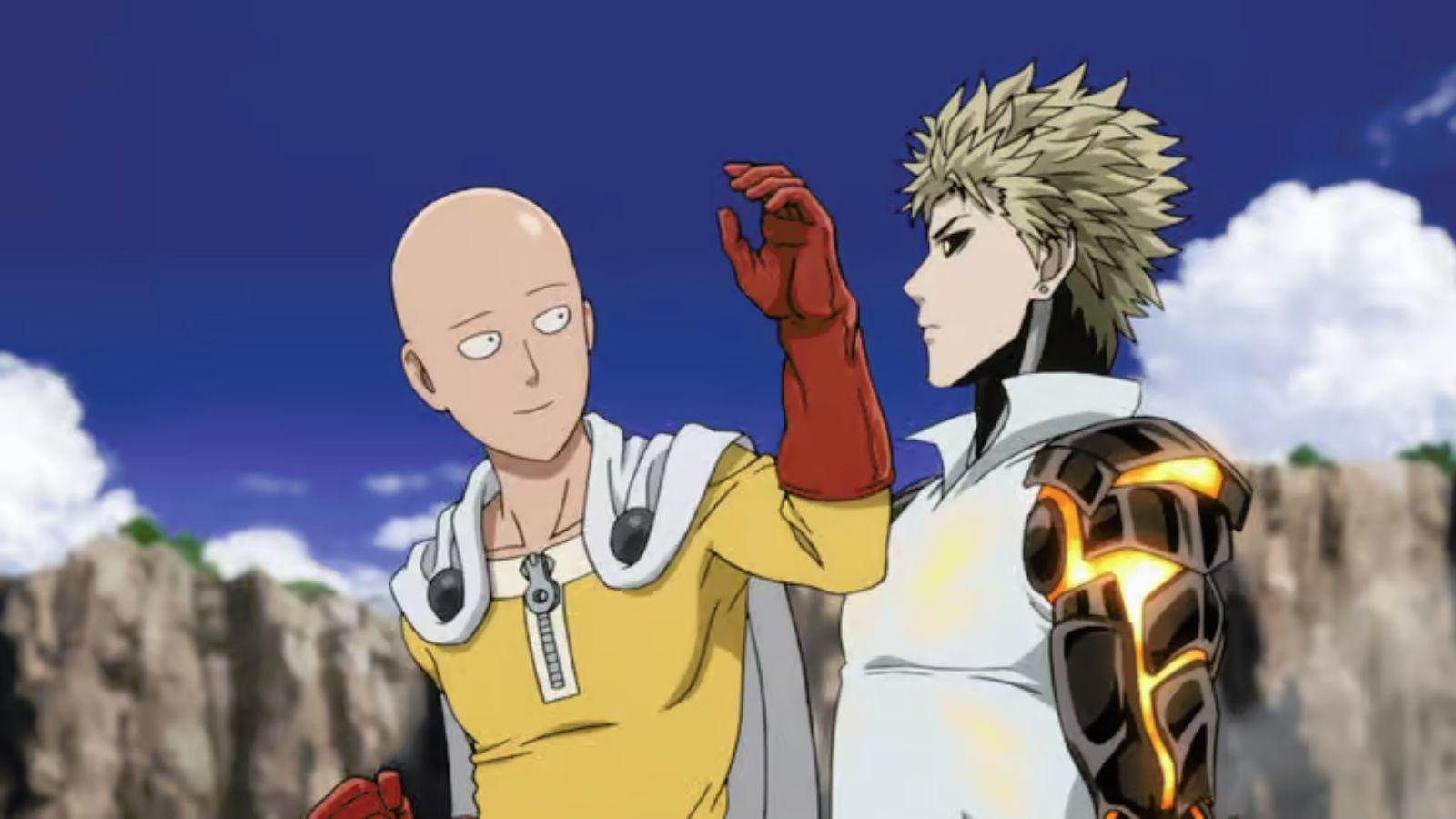 Saitama et Genos dans l'anime One Punch Man