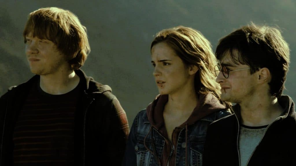 Ron, Hermione et Harry dans le films Harry Potter