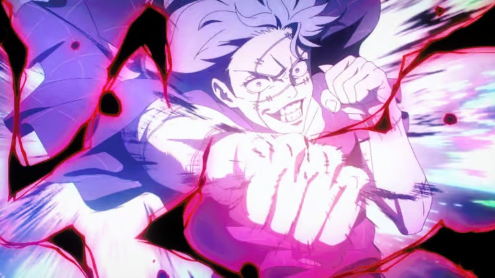 Mahito utilisant un Rayon Noir dans l'anime Jujutsu Kaisen