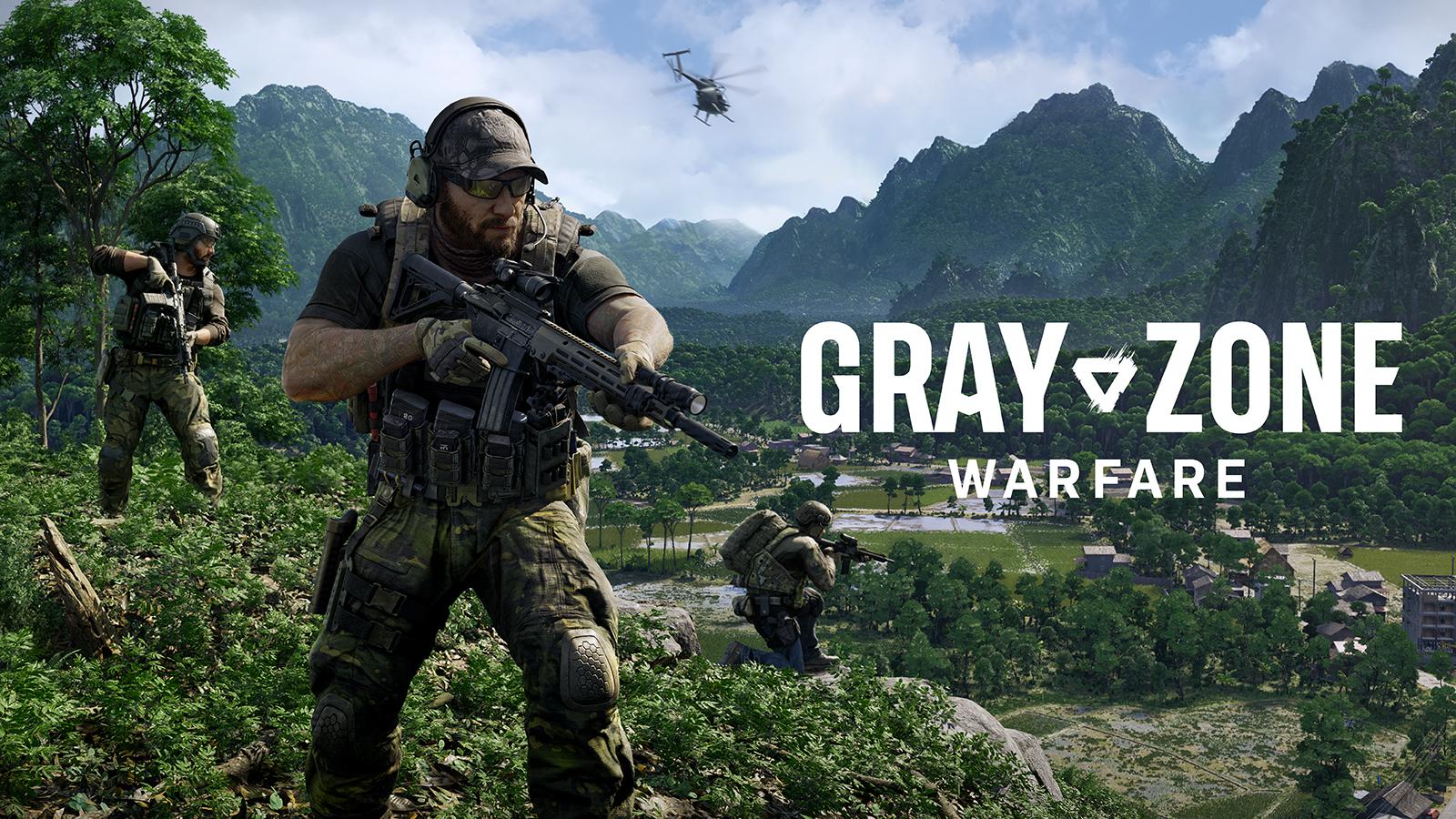 Gray Zone Warfare personnage avec logo