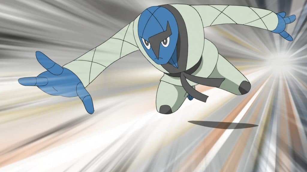 Karaclée en pleine attaque dans l'anime Pokémon