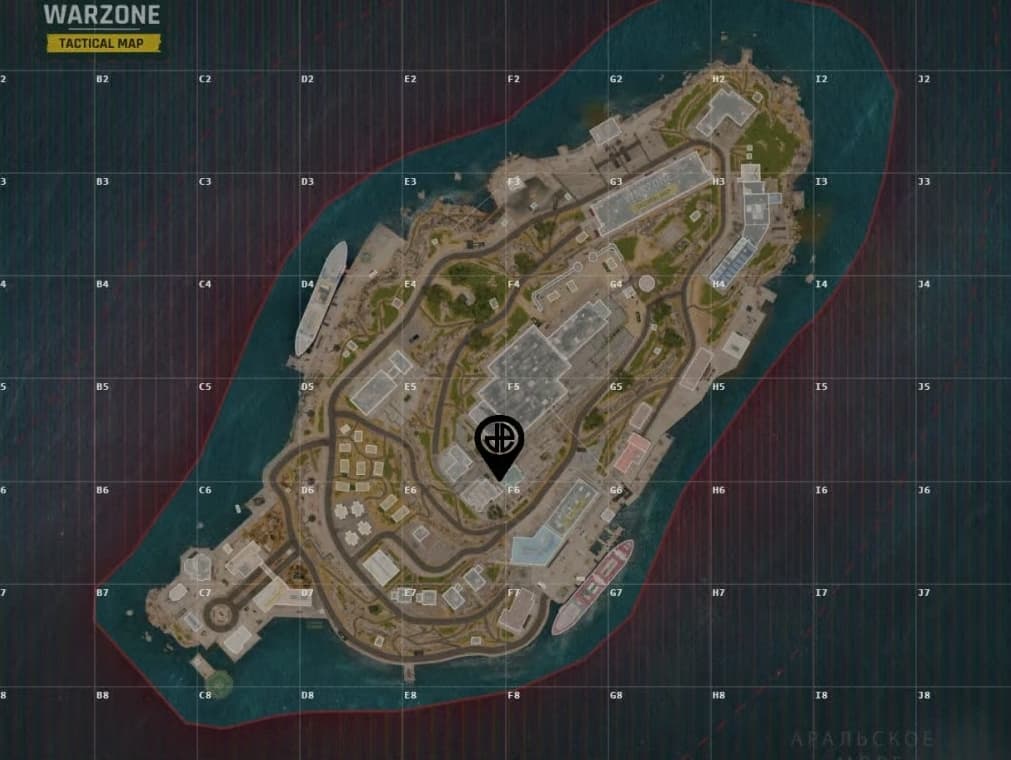 Emplacement salle rouge carte Rebirth Island Warzone