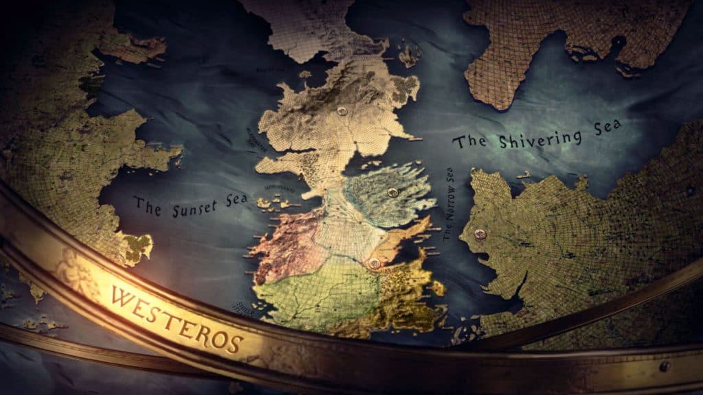 Carte de Westeros dans Game of Thrones
