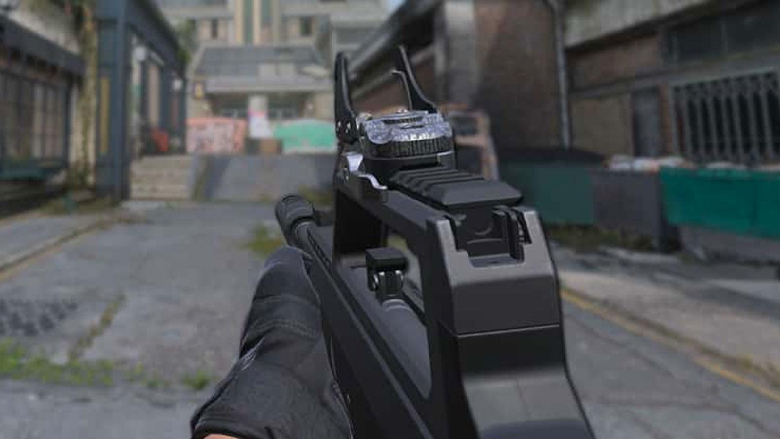 Une mitrailleuse de Modern Warfare 3 vue à la première personne