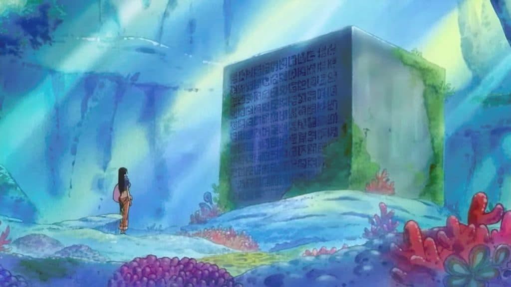 Nico Robin et le Ponéglyphe de la Forêt Marine dans l'anime One Piece