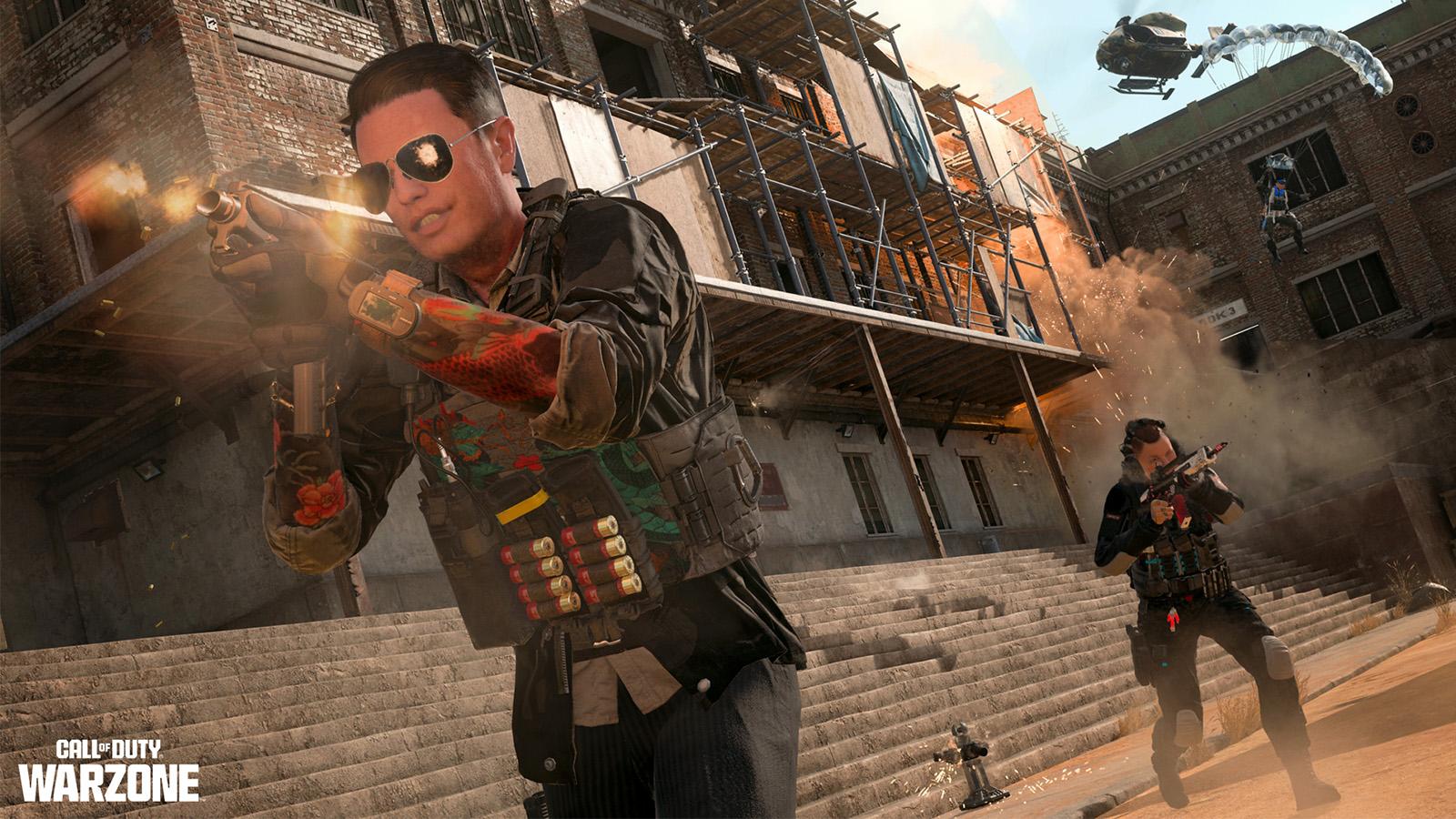 Joueur avec une mitraillettes dans Call of Duty: Warzone