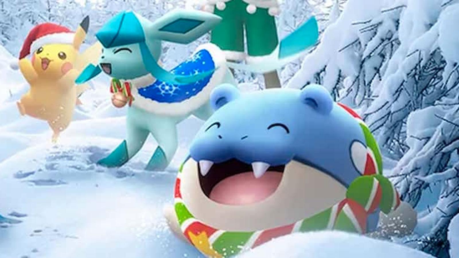 Des Pokémon costumés dans la neige