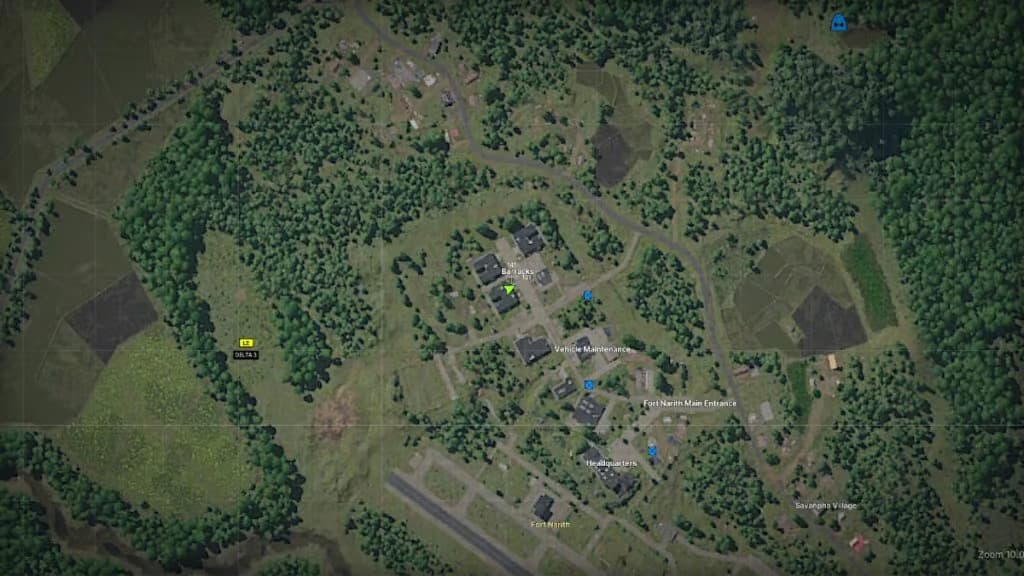 Carte de l'emplacement des barracks dans Gray Zone Warfare